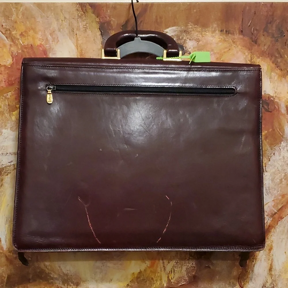 Oversized Bally briefcase in maroon